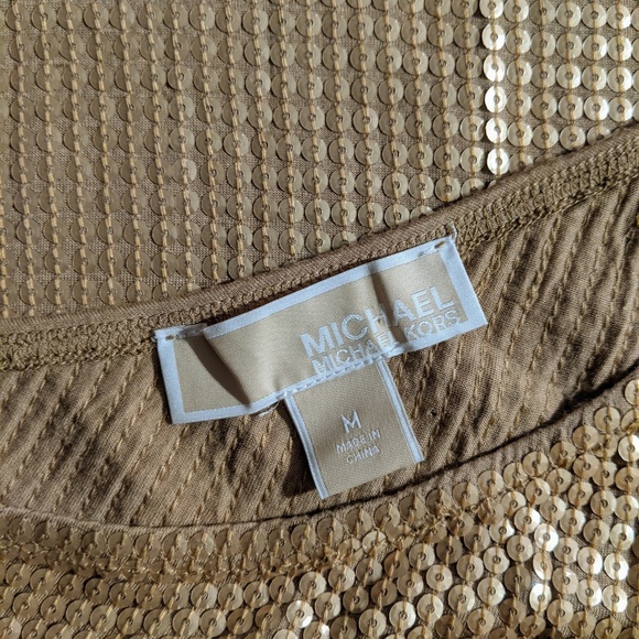 Michael Kors ▪ Gold Sequin One-Shoulder Dress - Picture 6 of 8